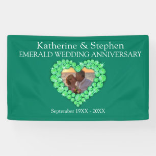 Smaragd Huwelijksverjaardag groene banner