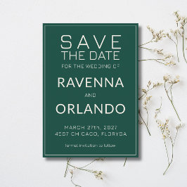 Smaragd Ivoor Oud Geld Moderne Trouw Save The Date