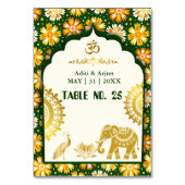 Smaragd ivoor traditionele Hindoe bruiloft zitplaa Kaart (Voorkant)