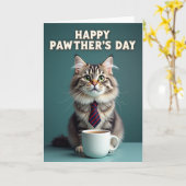 Smaragd Kat Pootjes Dag Kaart (Gele Bloem)