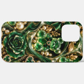 Smaragd kauwbeertjes met parels iphone hoesje (Achterkant (horizontaal))