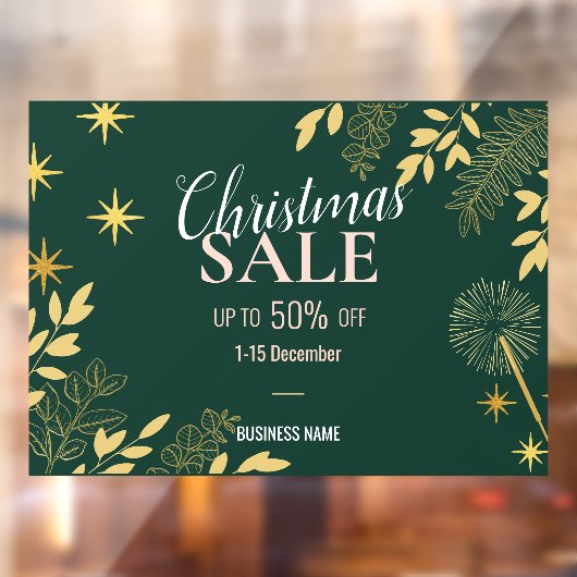 Smaragd Kerstmis Verkoop Zakelijk Promotioneel Raamsticker (Vel 2)