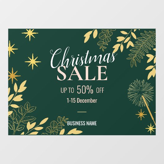 Smaragd Kerstmis Verkoop Zakelijk Promotioneel Raamsticker (Vel)