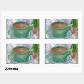 Smaragd Koffie Cricket Diane Koffie Kunst Rechthoekige Sticker (Vel)