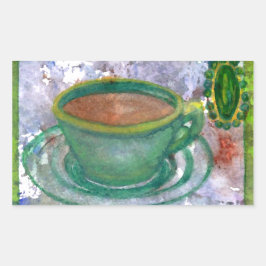 Smaragd Koffie Cricket Diane Koffie Kunst Rechthoekige Sticker