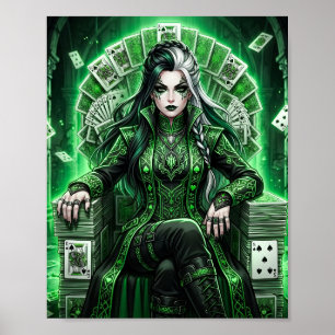 Smaragd Koningin van Schoppen Fantasie Poster