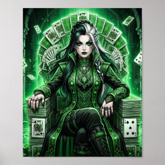 Smaragd Koningin van Schoppen Fantasie Poster