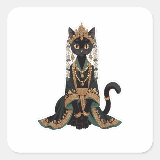 Smaragd Koninklijke Kat Empress Sticker (Voorkant)