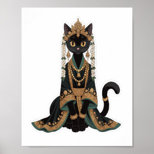 Smaragd Koninklijke Kat Keizerin Muur Kunst Poster