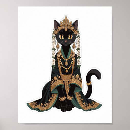 Smaragd Koninklijke Kat Keizerin Muur Kunst Poster (Voorkant)