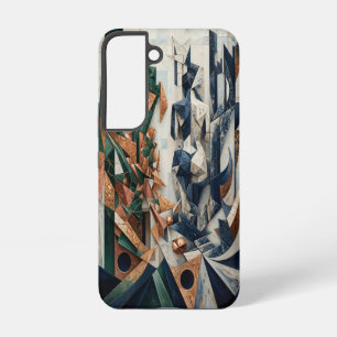 Smaragd Koper en Navy Marmer Origami Samsung Galaxy Hoesje