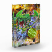 Smaragd Kosmische Draak Acrylic Blok (Links)