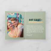 Smaragd Luxe Champagne Retro Nieuwjaars Foto Feestdagen Kaart (Binnen)