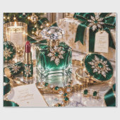 Smaragd Luxe Kerstschoonheid Cadeaupapier (Vlak)
