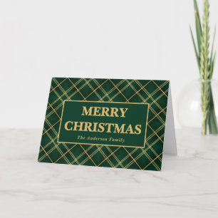 Smaragd Luxe Plaid Kerstmis Feestdagen Kaart