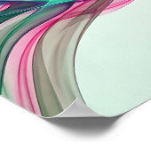 Smaragd Magenta Ingevlochten Abstracte Poster (Hoek)