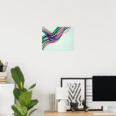 Smaragd Magenta Ingevlochten Abstracte Poster (Thuiskantoor)