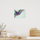 Smaragd Magenta Ingevlochten Abstracte Poster (Keuken)