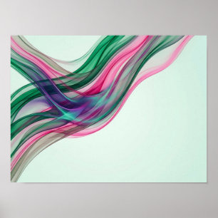 Smaragd Magenta Ingevlochten Abstracte Poster