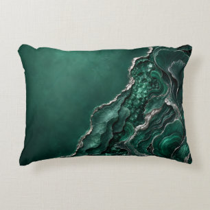 Smaragd Malachiet Geode Abstracte Kunst Luxe Cad Accent Kussen