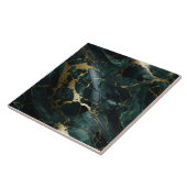 Smaragd Marmer, Donkere Aquamarijn, Gouden Detail Tegeltje (Zijkant)