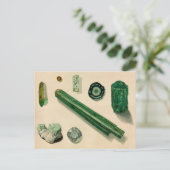  smaragd / mineralogische lithografie briefkaart (Staand voorkant)