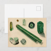  smaragd / mineralogische lithografie briefkaart (Voorkant / Achterkant)