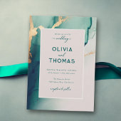 Smaragd Modern Lijst Elegant Eenvoudig Strand Brui Kaart