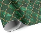 Smaragd Moors Patroon – Luxe Stijl Cadeaupapier (Rol Hoek)
