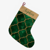 Smaragd Moors Patroon – Luxe Stijl Grote Kerstsok (Voorkant (Hangend))