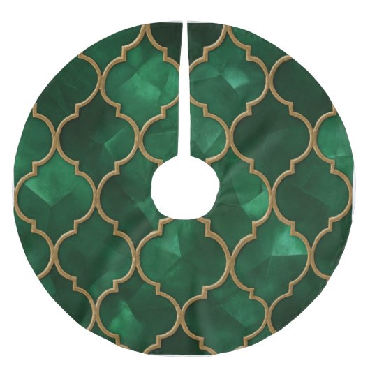 Smaragd Moors Patroon – Luxe Stijl Kerstboom Rok (Voorkant)