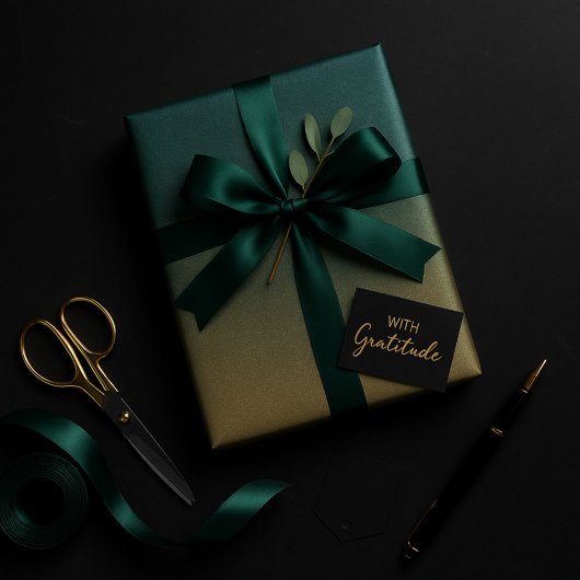 Smaragd naar goud Ombre Shimmer Cadeaupapier