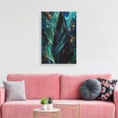 SMARAGD OBSIDIAAN - Kosmisch Impasto Canvas Afdruk (Insitu (Woonkamer))