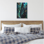 SMARAGD OBSIDIAAN - Kosmisch Impasto Canvas Afdruk (Insitu (Slaapkamer))