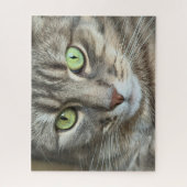 Smaragd Ogen – Portret van een Kat met Groene Ogen Legpuzzel (Verticaal)