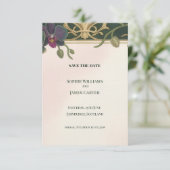 Smaragd Orchidee Barok Save The Date Kaart (Staand voorkant)