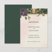 Smaragd Orchidee Barok Save The Date Kaart (Voorkant / Achterkant)