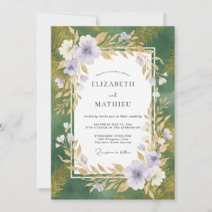 Smaragd Orchideeënblad Bruiloft Kaart