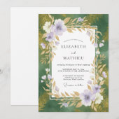 Smaragd Orchideeënblad Bruiloft Kaart (Voorkant / Achterkant)