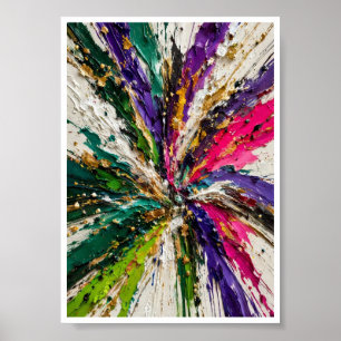Smaragd Paars Goud Steruitbarsting Abstracte Kunst Poster