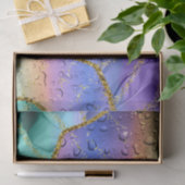 Smaragd Paarse Pauw Waterdruppels Gepersonaliseerd Tissuepapier (Geschenk)