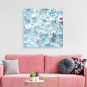 Smaragd & pastel canvas afdruk (Insitu (Woonkamer))