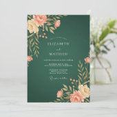 Smaragd Peer Botanische Bruiloft Kaart (Staand voorkant)