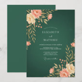 Smaragd Peer Botanische Bruiloft Kaart (Voorkant / Achterkant)