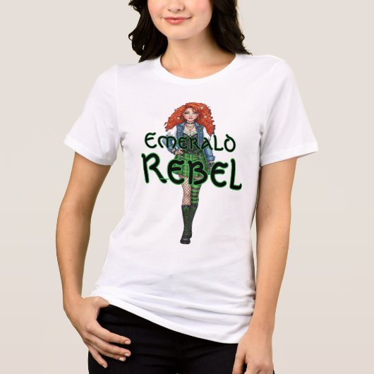 Smaragd Rebel Tri-Blend Shirt (Voorkant)
