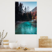 Smaragd rivier in Mojstrana Poster (Keuken)