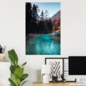 Smaragd rivier in Mojstrana Poster (Thuiskantoor)
