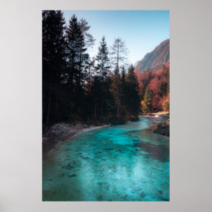 Smaragd rivier in Mojstrana Poster
