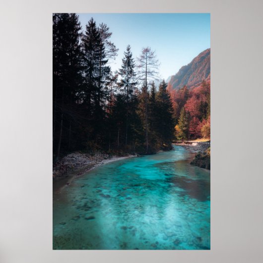 Smaragd rivier in Mojstrana Poster (Voorkant)