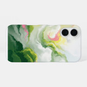 Smaragd & Roze Abstract Marmer iPhone 16 Hoesje (Achterkant horizontaal)